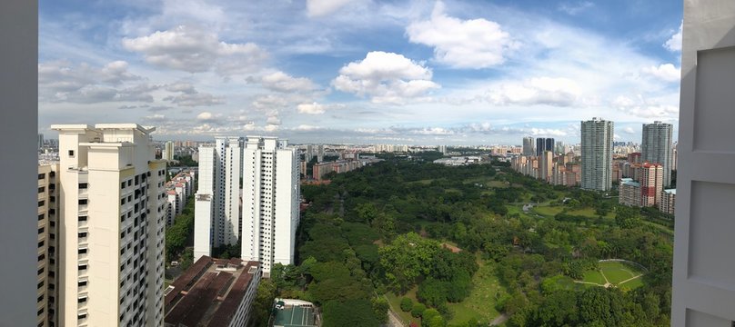 Panoramic View Of Bishan Skyline, HDB Skyline, Ang Mo Kio Bishan Park, Singapore Skyline, Panorama View Singapore