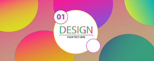 web banner with circle design in the center colorful