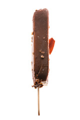 popsicle ice cream with broken chocolate and nuts isolated