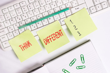 Handwriting text writing Think Different. Conceptual photo be unique with your thoughts or attitude...