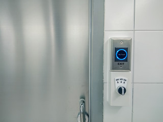 Touch screen buttons for automatic doors to enter and exit special rooms