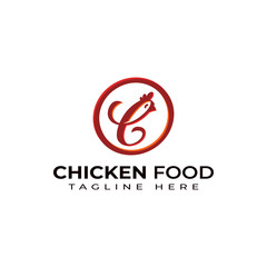 Modern Animal Logo Design Creative, Chicken Food, Fried Chicken or Restaurant Logo 