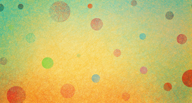 abstract yellow gold and blue green background with fun colorful spots and lots of texture