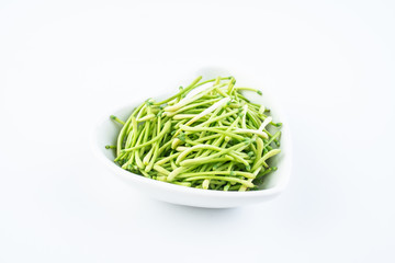 Fresh wild honeysuckle buds on white background