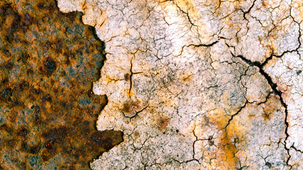 Texture of cracked and rusty metal surface.
