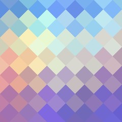 Checkered holographic crystal abstract background. Lilac blue pink yellow mosaic texture.