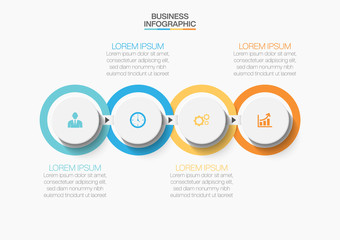 Fototapeta premium Business data visualization. timeline infographic icons designed for abstract background template milestone element modern diagram process technology digital marketing data presentation chart Vector 