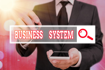 Handwriting text Business System. Conceptual photo A method of analyzing the information of organizations © A
