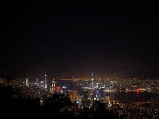 Fototapeta na wymiar City lights of Hong Kong