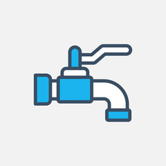 Obraz premium Faucet flat icon