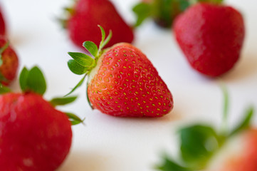 Fresh and Juicy strawberries, Red, Green and White