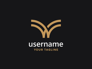 Luxury letter w logo design, abstract universal symbol for any related business