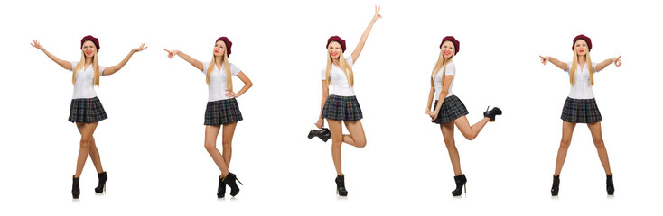 Woman in fashion concept isolated on white