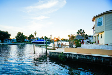 Florida Hernando beach landscape, Luxury waterfront house	