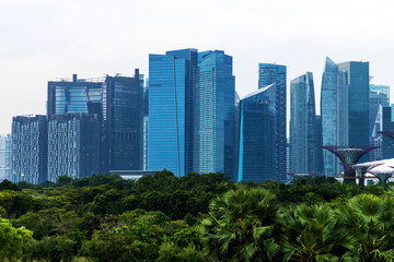 Fototapeta na wymiar Modern buildings skyscrapers in Singapore downtown