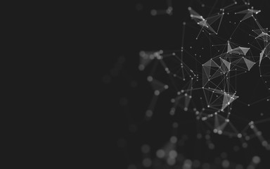Abstract background. Molecules technology with polygonal shapes, connecting dots and lines....