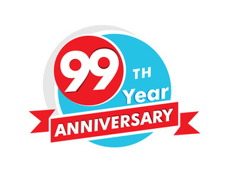 99 years anniversary logotype. Celebration 99th anniversary celebration design