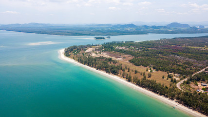 Fototapeta na wymiar An aerial view of Lanta noi island and Lanta isaland south of Thailand Krabi province