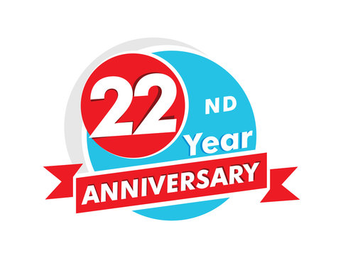 22 years anniversary logotype. Celebration 22nd anniversary celebration design