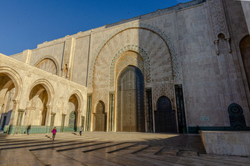 sidewall of hassan ii mosque casablanca morocco