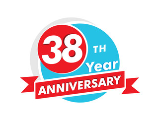 38 years anniversary logotype. Celebration 38th anniversary celebration design