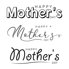happy mother's day lettering design 