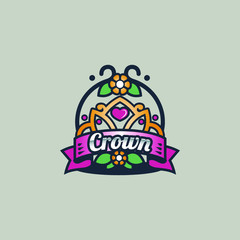 hermoso logotipo de corona de princesa