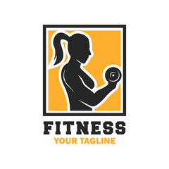 People weightlifting fitness CrossFit exercise simple and minimalist vintage logo design template