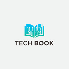 tech book logo / vector book
