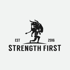 logo strength first / bull vector