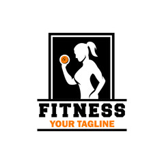 People weightlifting fitness CrossFit exercise simple and minimalist vintage logo design template