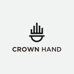 hand crown logo / crown vector