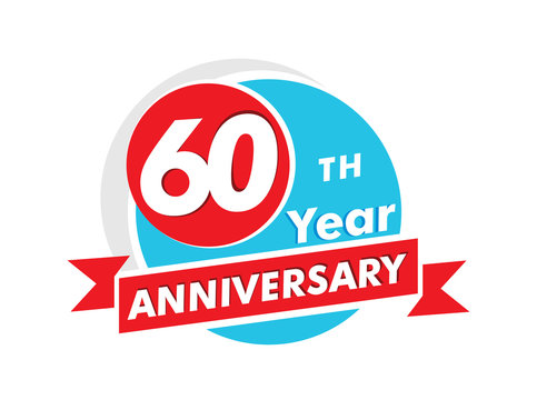 60 years anniversary logotype. Celebration 60th anniversary celebration design