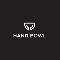 hand bowl logo / bowl vector