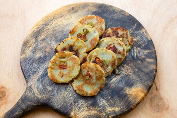 Potato pancake which is called gamjajeon in Korea