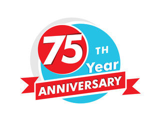 75 years anniversary logotype. Celebration 75th anniversary celebration design