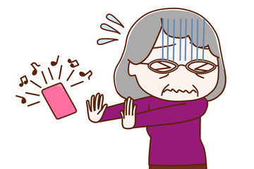 着信を出るのが嫌で拒否している高齢の女性