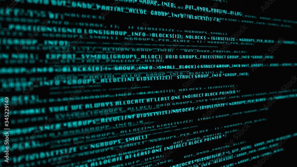 Poster Hi Technology Hacker Simulation Digital Computer Script Software Code Illustration.