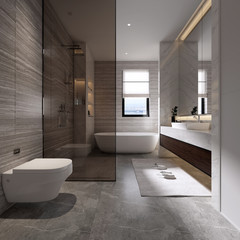 Fototapeta na wymiar 3D rendering of a Bathroom interior
