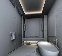 3D rendering of a Bathroom interior