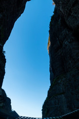 sunset over Tianmen Cave in Zhangjiajie, China