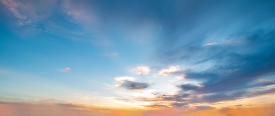 Sunset landscape in the sky after sunset..