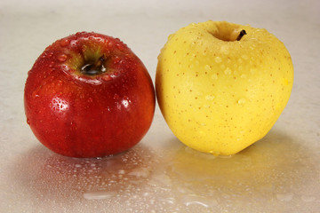 Wet apples