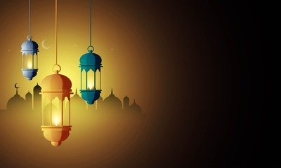 Ramadan Kareem Background for greeting card or web background. Vector Illustration.
