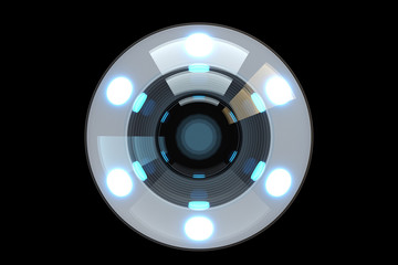 Capsule size camera for endoscopy isolated on black background. The concept of medicine, high technology, stomach disease, digestive tract disease. 3D rendering, 3D illustration.