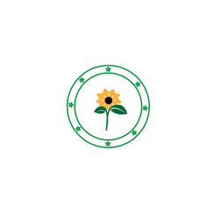 flower symbol emblem star logo design vector