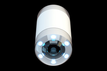 Capsule size camera for endoscopy isolated on black background. The concept of medicine, high technology, stomach disease, digestive tract disease. 3D rendering, 3D illustration.