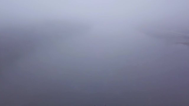 Aerial video of Wolyeonggyo bridge is located in the midst of Nakdong river, Andong, South Korea.