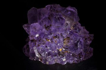 Amethyst on black background