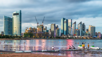 Modern urban architectural landscape of Qingdao, China..